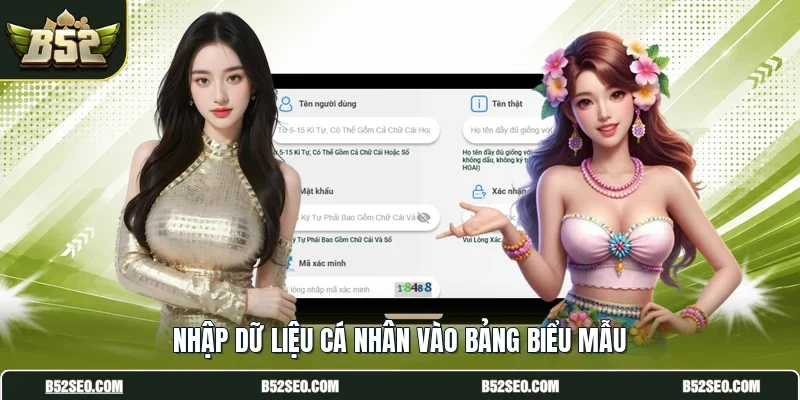 Nhập dữ liệu cá nhân vào bảng biểu mẫu