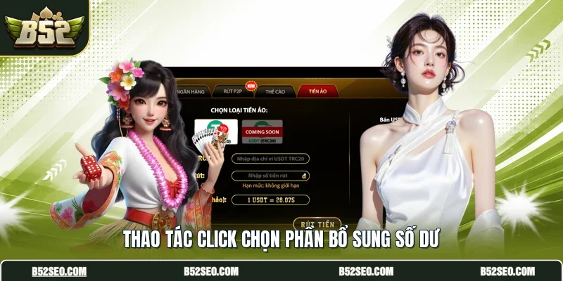 Thao tác click chọn phần bổ sung số dư